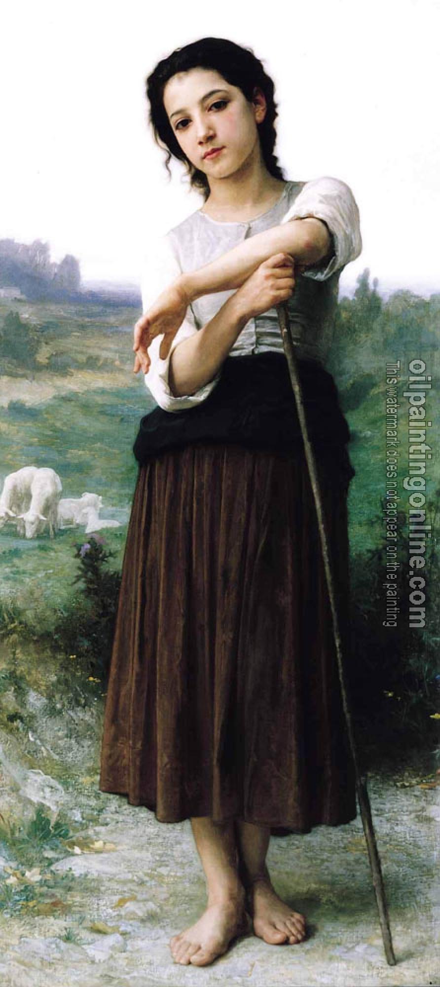 Bouguereau, William-Adolphe - Young Shepherdess Standing